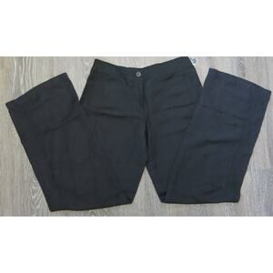 Nic Zoe *NWT* Linen Pants Size 2  Women Career Wear Black Trousers Office
